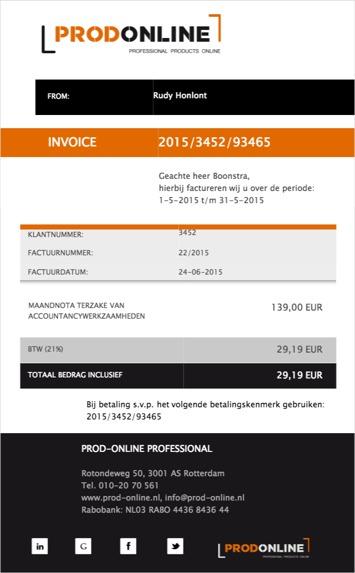 001a Prod Online invoice